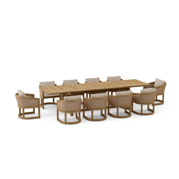 Anderson Teak Outdoor Set Ash Anderson Teak 11-Pc Deep Seating Catania Dining Outdoor Set