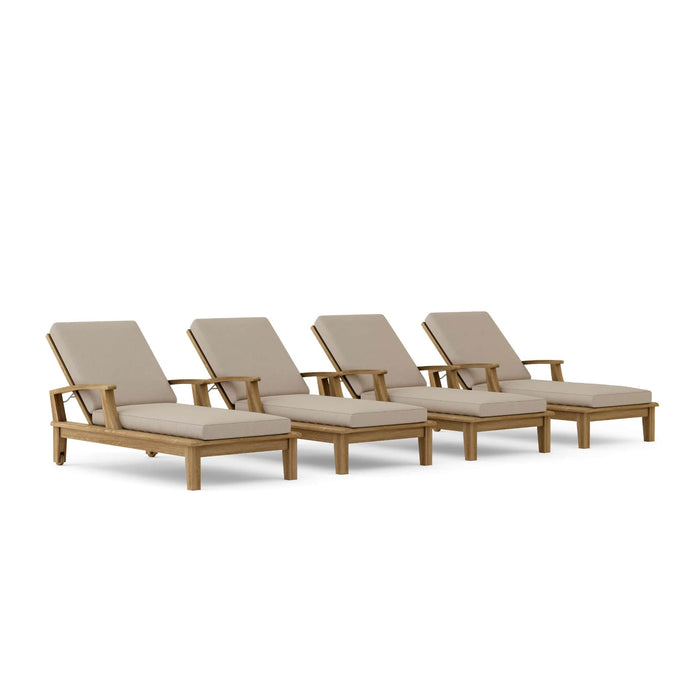 Anderson Teak Outdoor Set Ash Anderson Teak 4 pcs Brianna Sun Lounger Deep Seating Outdoor Set