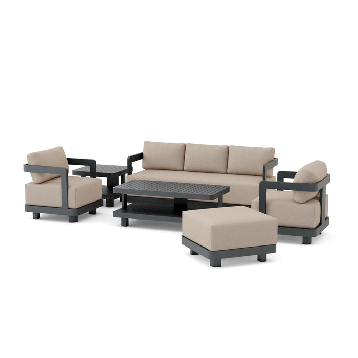 Anderson Teak Outdoor Set Ash Anderson Teak Granada 6pc Deep Seating Aluminum Lounger Set