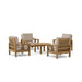 Anderson Teak Outdoor Set Ash Anderson Teak SouthBay 4pc Armchair and Round Coffee Table Set