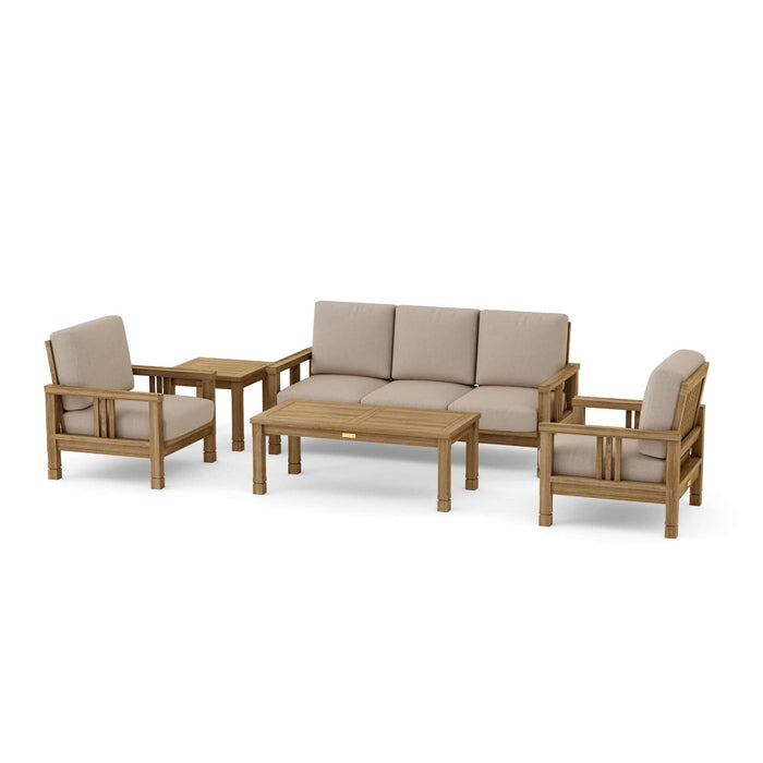 Anderson Teak Outdoor Set Ash Anderson Teak SouthBay 5pc Outdoor Patio Deep Seating Set