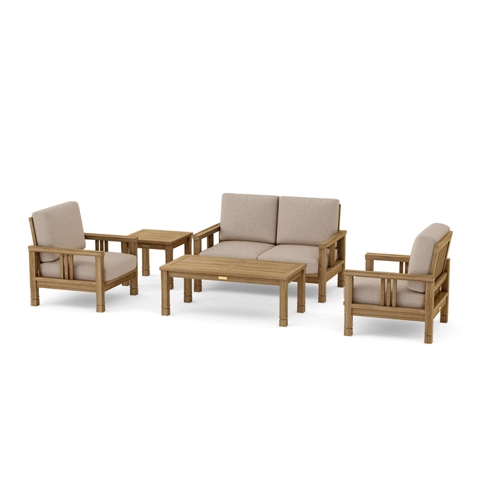 Anderson Teak Outdoor Set Ash Anderson Teak SouthBay Deep Seating 5-Piece Conversation