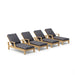 Anderson Teak Outdoor Set Charcoal Anderson Teak 4 pcs Brianna Sun Lounger Deep Seating Outdoor Set