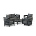 Anderson Teak Outdoor Set Charcoal Anderson Teak Coronado 5pc Deep Seating Lounger Set