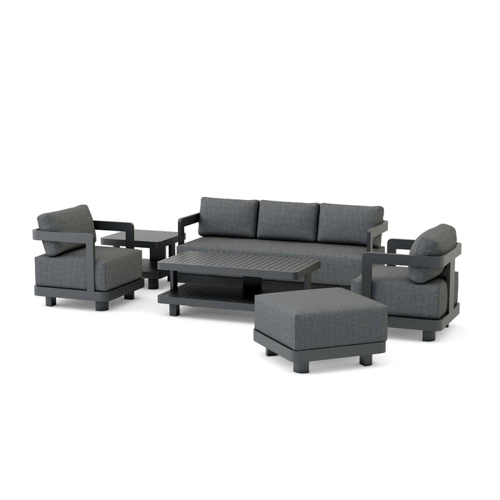 Anderson Teak Outdoor Set Charcoal Anderson Teak Granada 6pc Deep Seating Aluminum Lounger Set