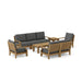 Anderson Teak Outdoor Set Charcoal Anderson Teak Riviera 5pc Modular Seat, Armchair, Side Table and Coffee Table Set