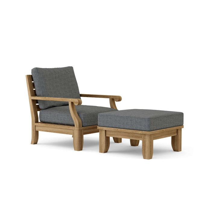 Anderson Teak Outdoor Set Charcoal Anderson Teak Riviera Deep Seating Armchair and Ottoman Set