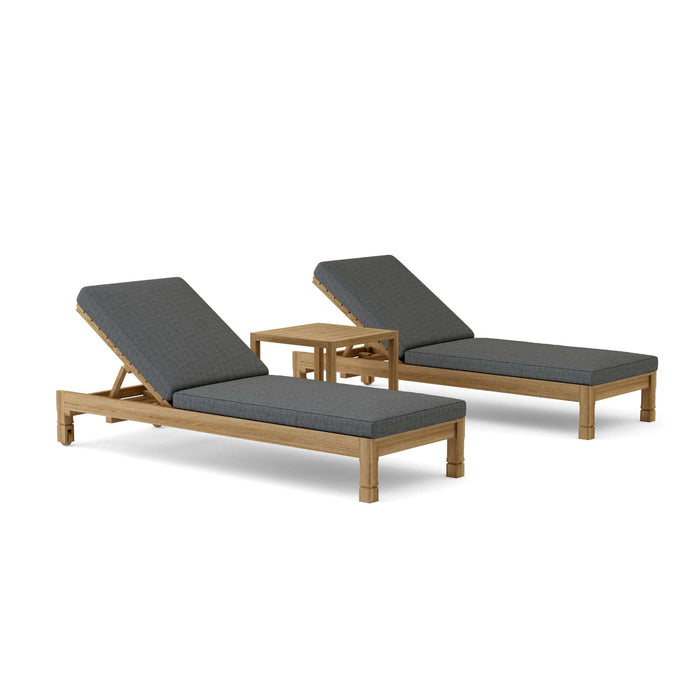 Anderson Teak Outdoor Set Charcoal Anderson Teak SouthBay Outdoor Wood Sun Lounger Set