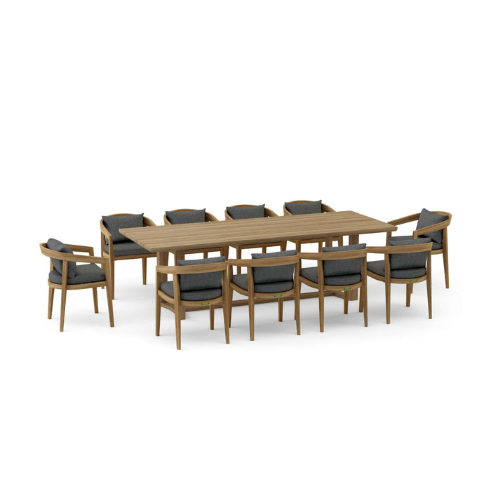 Anderson Teak Outdoor Set Charcoal Anderson Teak Toscana Dining Table and Dining Chair Outdoor Set