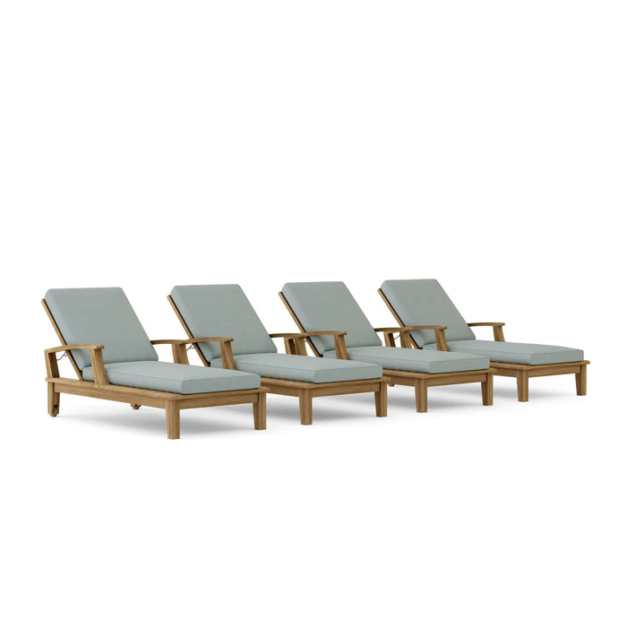 Anderson Teak Outdoor Set Mist Anderson Teak 4 pcs Brianna Sun Lounger Deep Seating Outdoor Set