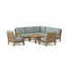 Anderson Teak Outdoor Set Mist Anderson Teak 5pc Modular Seat, 2pc Armchair and Coffee Table Set