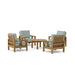 Anderson Teak Outdoor Set Mist Anderson Teak SouthBay 4pc Armchair and Round Coffee Table Set