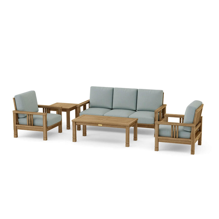 Anderson Teak Outdoor Set Mist Anderson Teak SouthBay 5pc Outdoor Patio Deep Seating Set