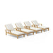 Anderson Teak Outdoor Set Natural Anderson Teak 4 pcs Brianna Sun Lounger Deep Seating Outdoor Set