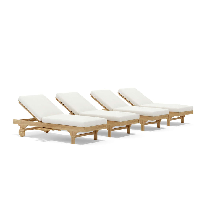 Anderson Teak Outdoor Set Natural Anderson Teak 4 pcs Capri Sun Lounger Outdoor Set