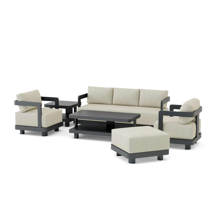 Anderson Teak Outdoor Set Natural Anderson Teak Granada 6pc Deep Seating Aluminum Lounger Set