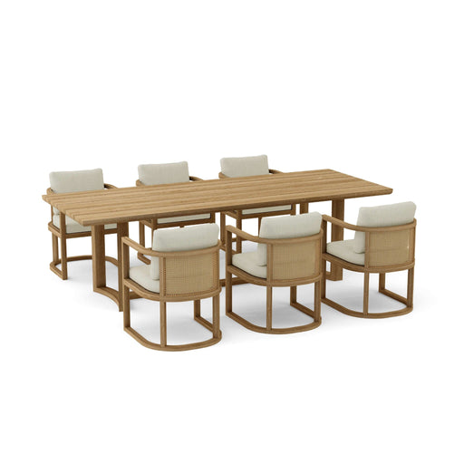 Anderson Teak Outdoor Set Natural Anderson Teak Junus Dining Armchair and Dining Table Outdoor Set