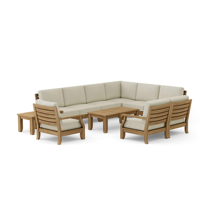 Anderson Teak Outdoor Set Natural Anderson Teak Riviera 11pc Deep Seating Modular Outdoor Patio Set