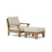 Anderson Teak Outdoor Set Natural Anderson Teak Riviera Deep Seating Armchair and Ottoman Set