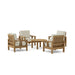 Anderson Teak Outdoor Set Natural Anderson Teak SouthBay 4pc Armchair and Round Coffee Table Set