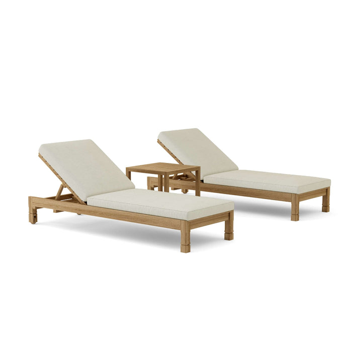 Anderson Teak Outdoor Set Natural Anderson Teak SouthBay Outdoor Wood Sun Lounger Set