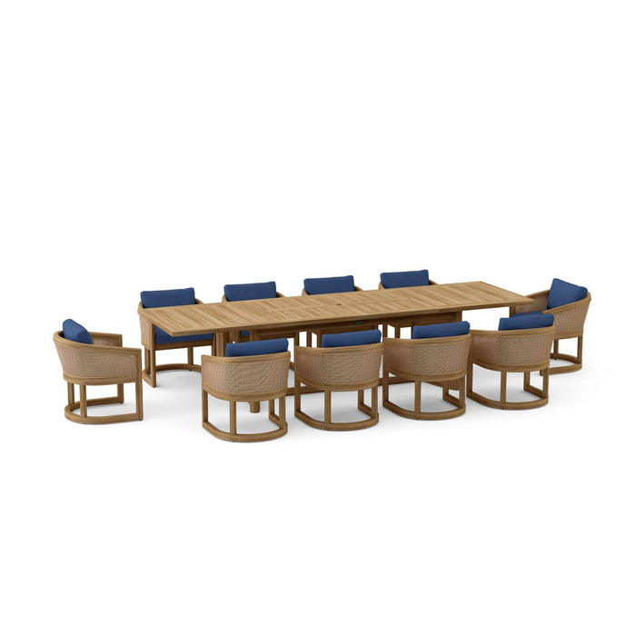 Anderson Teak Outdoor Set Navy Anderson Teak 11-Pc Deep Seating Catania Dining Outdoor Set