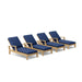 Anderson Teak Outdoor Set Navy Anderson Teak 4 pcs Brianna Sun Lounger Deep Seating Outdoor Set