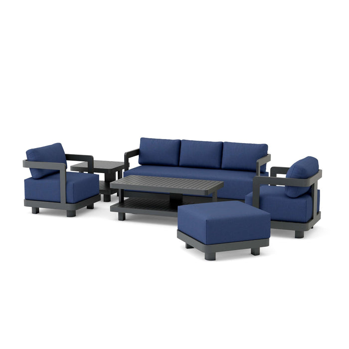 Anderson Teak Outdoor Set Navy Anderson Teak Granada 6pc Deep Seating Aluminum Lounger Set