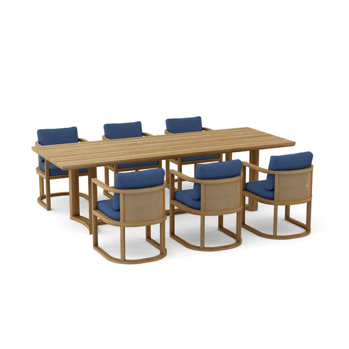 Anderson Teak Outdoor Set Navy Anderson Teak Junus Dining Armchair and Dining Table Outdoor Set