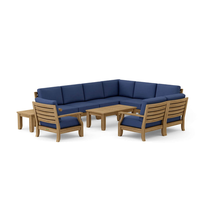 Anderson Teak Outdoor Set Navy Anderson Teak Riviera 11pc Deep Seating Modular Outdoor Patio Set