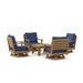 Anderson Teak Outdoor Set Navy Anderson Teak Riviera 4pc Armchair and Square Coffee Table Set