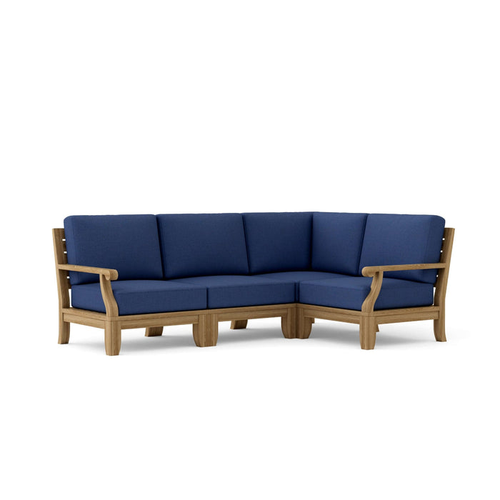 Anderson Teak Outdoor Set Navy Anderson Teak Riviera 4pc Deep Seating Modular Outdoor Set