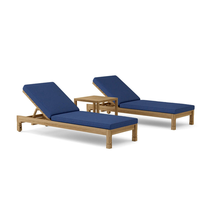 Anderson Teak Outdoor Set Navy Anderson Teak SouthBay Outdoor Wood Sun Lounger Set