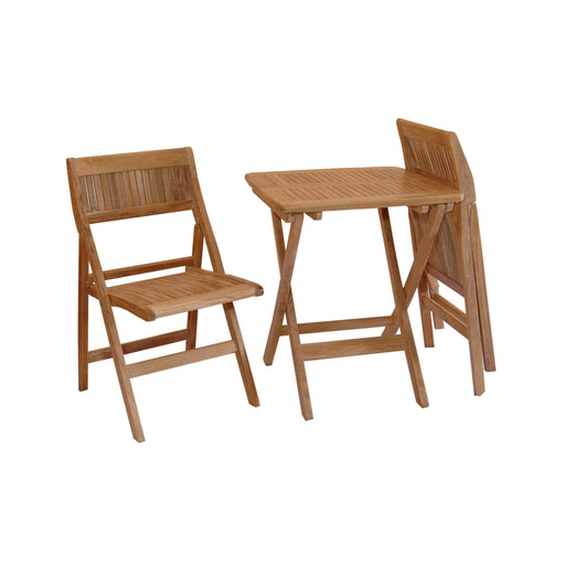 Anderson Teak Outdoor Set None Anderson Teak 24" Square Folding Table and Folding Chair Set