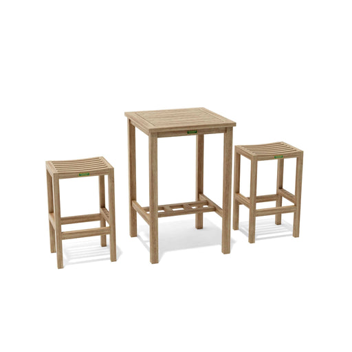 Anderson Teak Outdoor Set None Anderson Teak 27″ Square Bar Table and Backless Bar Chair Set