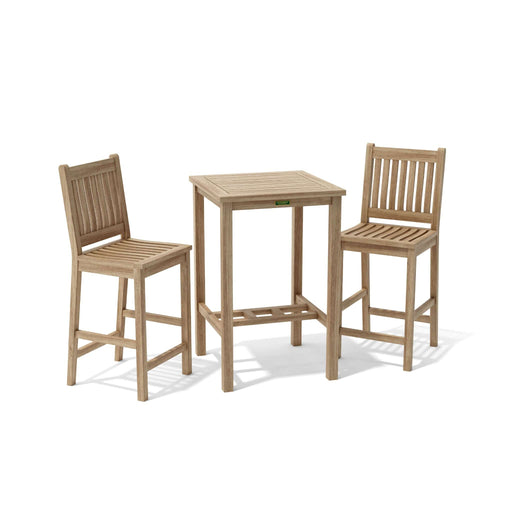 Anderson Teak Outdoor Set None Anderson Teak 27″ Square Bar Table and Bar Chair Outdoor Set