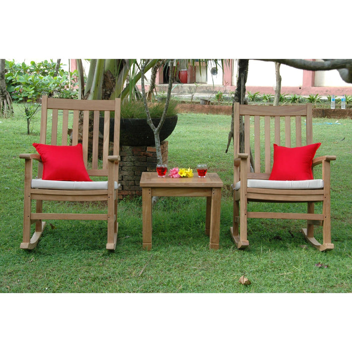 Anderson Teak Outdoor Set None Anderson Teak 2pc Rocking Chair and Square Side Table Outdoor Set