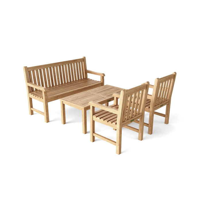 Anderson Teak Outdoor Set None Anderson Teak 4pc Classic Outdoor Patio Conversation Set