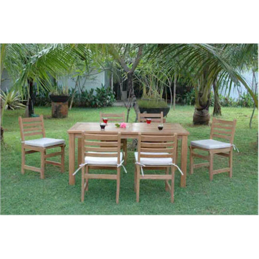 Anderson Teak Outdoor Set None Anderson Teak  63″ Rectangular Dining Table and Windham Dining Chair Set