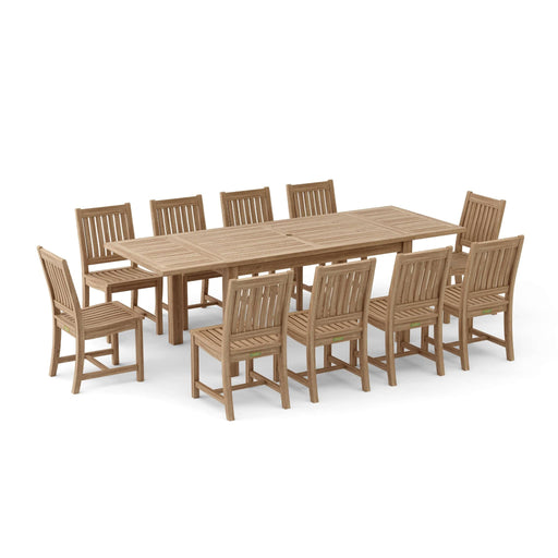 Anderson Teak Outdoor Set None Anderson Teak 95″ Rectangular Dining Table and Dining Chair Set