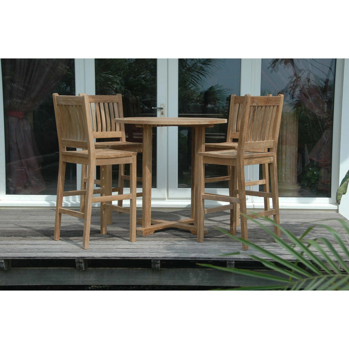 Anderson Teak Outdoor Set None Anderson Teak Bahama 39″ Round Bar Table and Bar Chair Outdoor Set