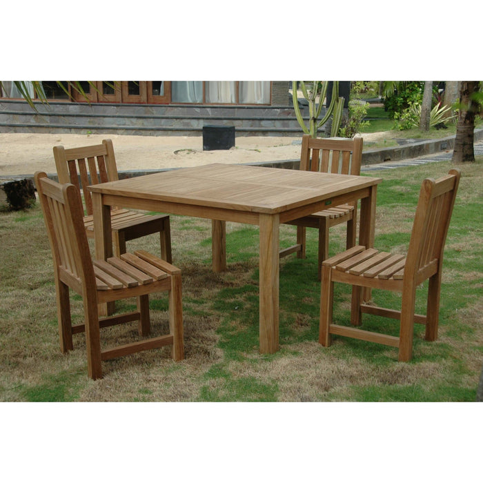 Anderson Teak Outdoor Set None Anderson Teak  Windsor 47″ Square Dining Table and Dining Chair Set