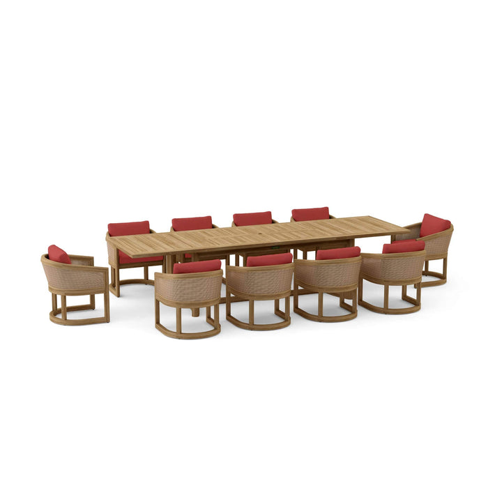 Anderson Teak Outdoor Set Pomegranate Anderson Teak 11-Pc Deep Seating Catania Dining Outdoor Set