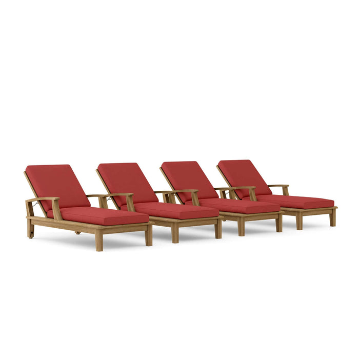 Anderson Teak Outdoor Set Pomegranate Anderson Teak 4 pcs Brianna Sun Lounger Deep Seating Outdoor Set