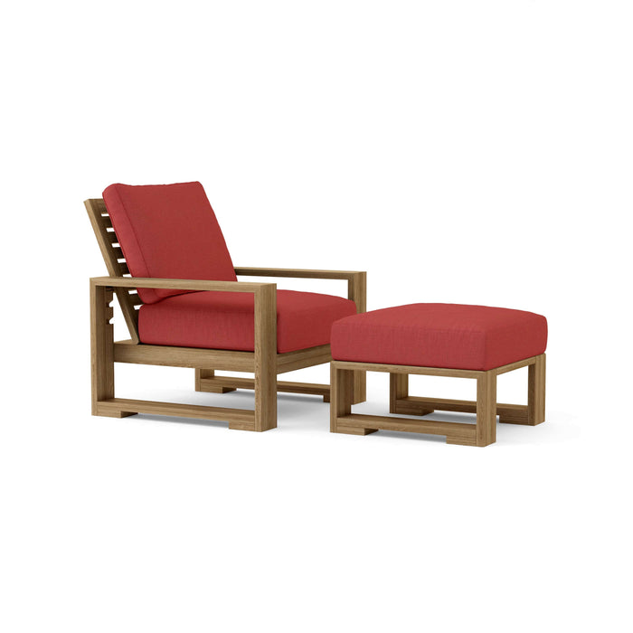 Anderson Teak Outdoor Set Pomegranate Anderson Teak Capistrano Deep Seating Armchair and Ottoman Set