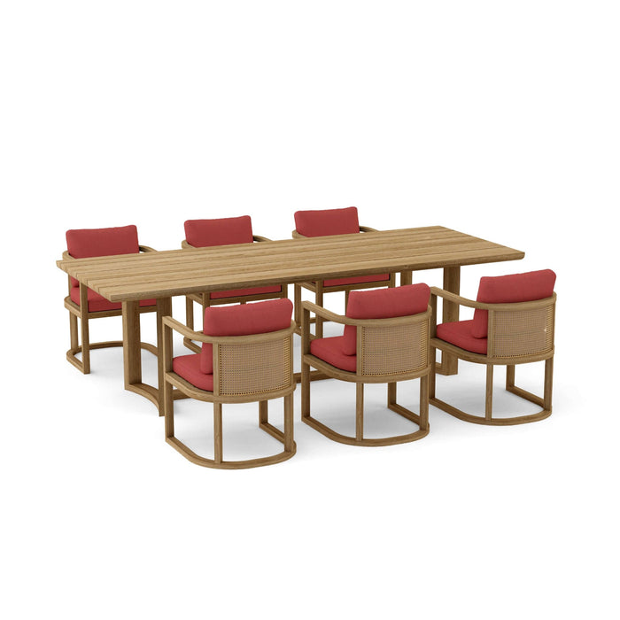 Anderson Teak Outdoor Set Pomegranate Anderson Teak Junus Dining Armchair and Dining Table Outdoor Set