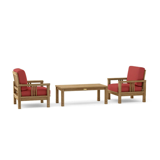 Anderson Teak Outdoor Set Pomegranate Anderson Teak SouthBay 2pc Armchair and Rectangular Coffee Table Set