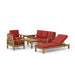 Anderson Teak Outdoor Set Pomegranate Anderson Teak SouthBay 6pc Deep Seating with Lounger Set