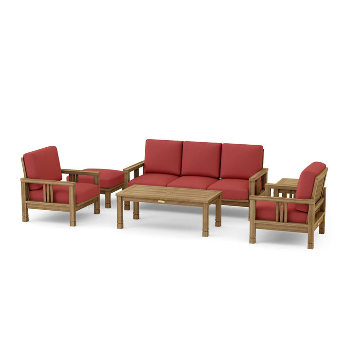 Anderson Teak Outdoor Set Pomegranate Anderson Teak SouthBay 6pc Outdoor Patio Deep Seating Set