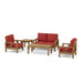 Anderson Teak Outdoor Set Pomegranate Anderson Teak SouthBay Deep Seating 5-Piece Conversation